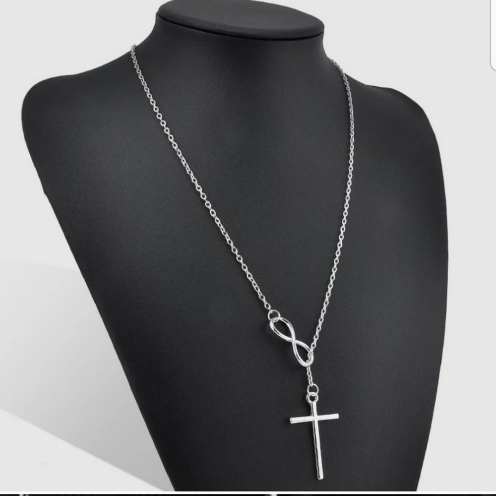 Infinity Cross Silver Necklace